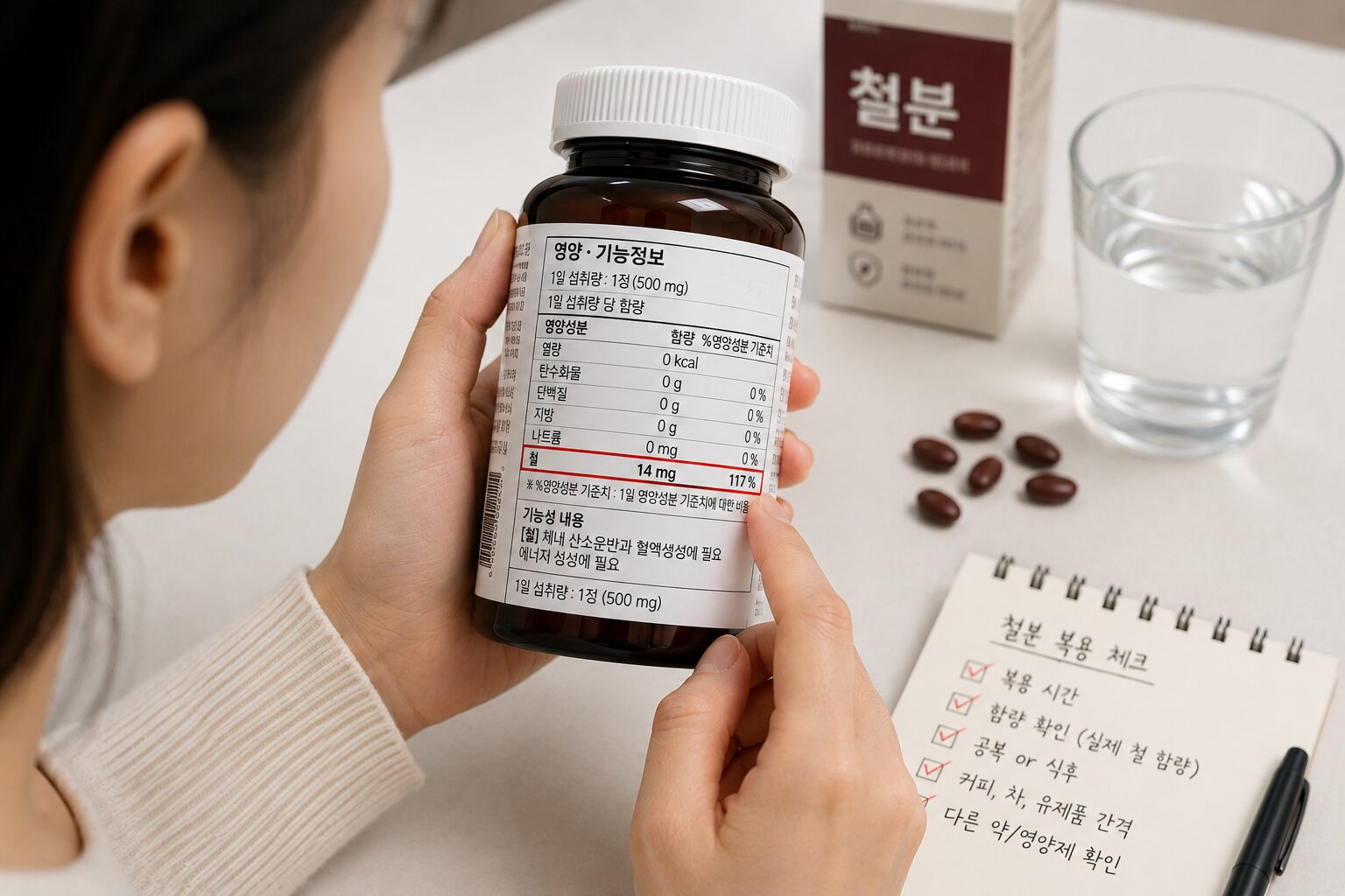 철분 영양제 복용 후 복부 불편을 느끼는 상황