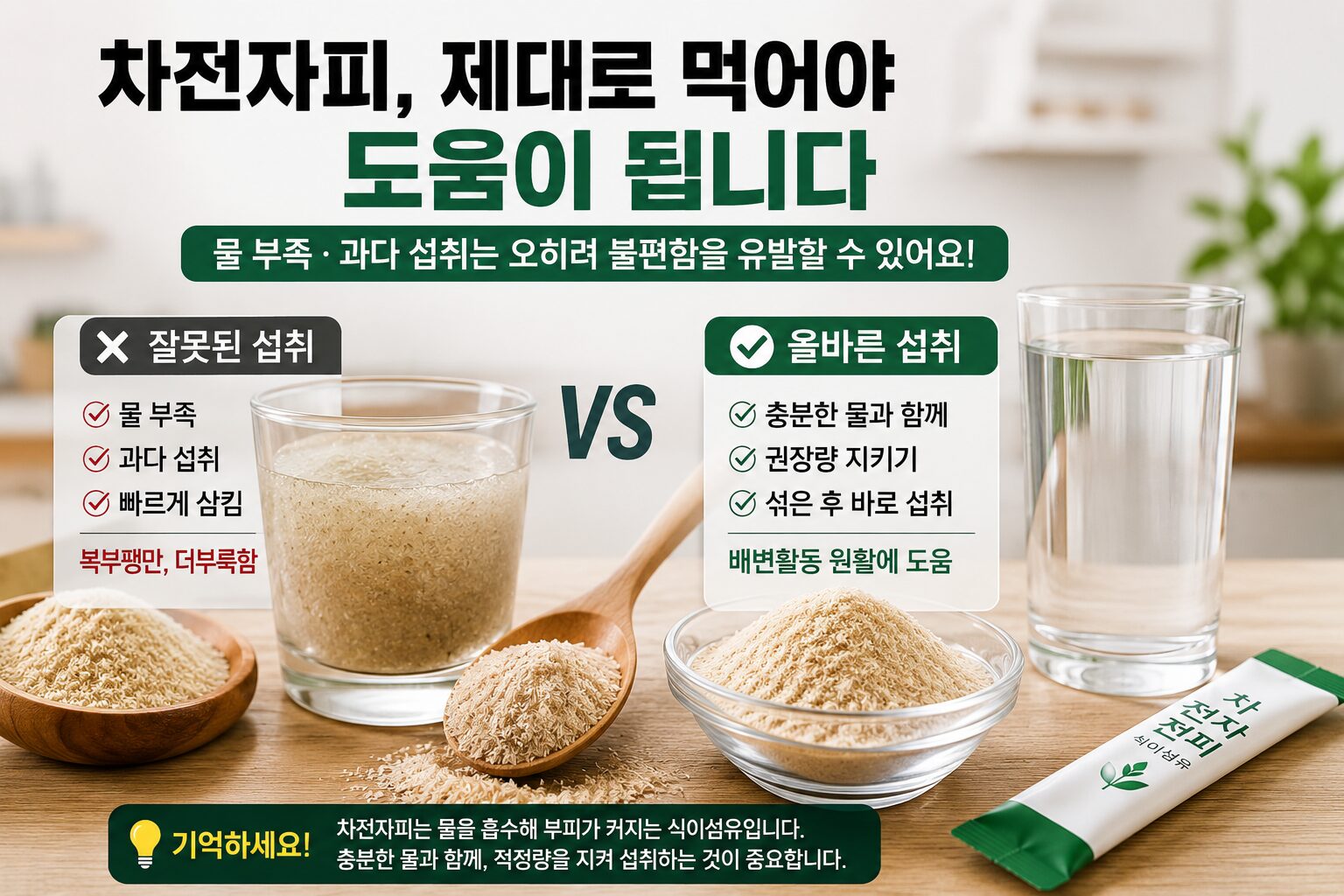 차전자피를 먹은 뒤 배에 가스와 복부팽만을 느끼는 모습