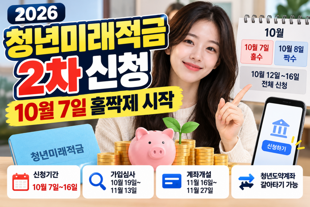 2026 청년미래적금 2차 신청 10월 7일 시작 안내 대표이미지